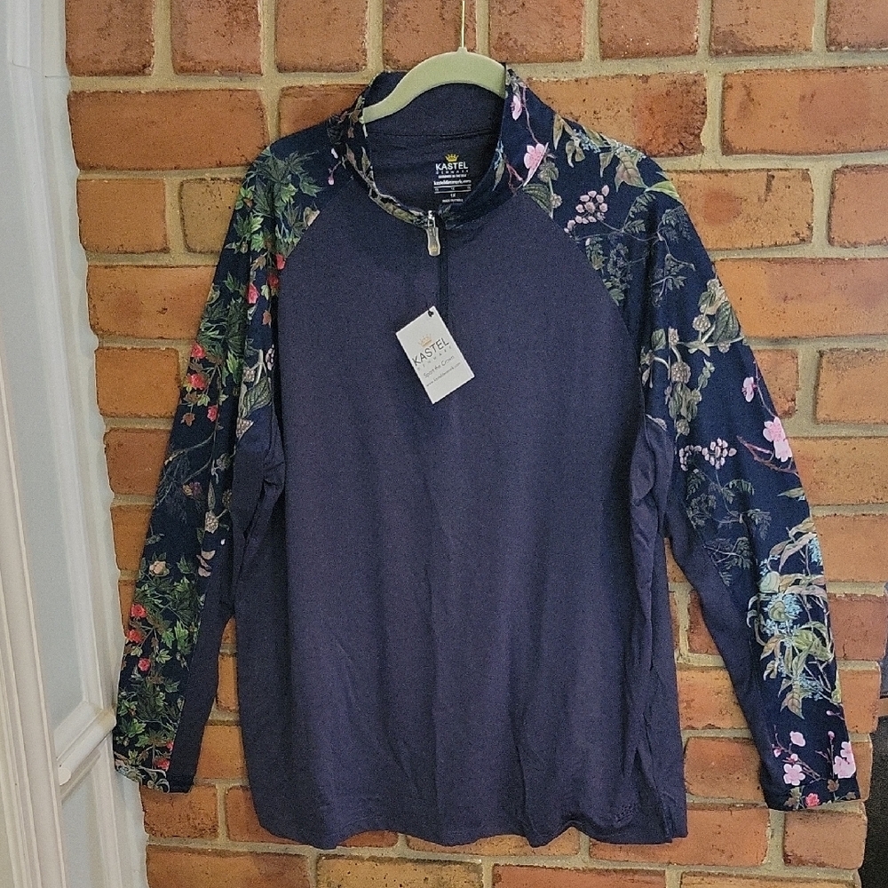 Women's Floral Long Sleeve Top - Navy